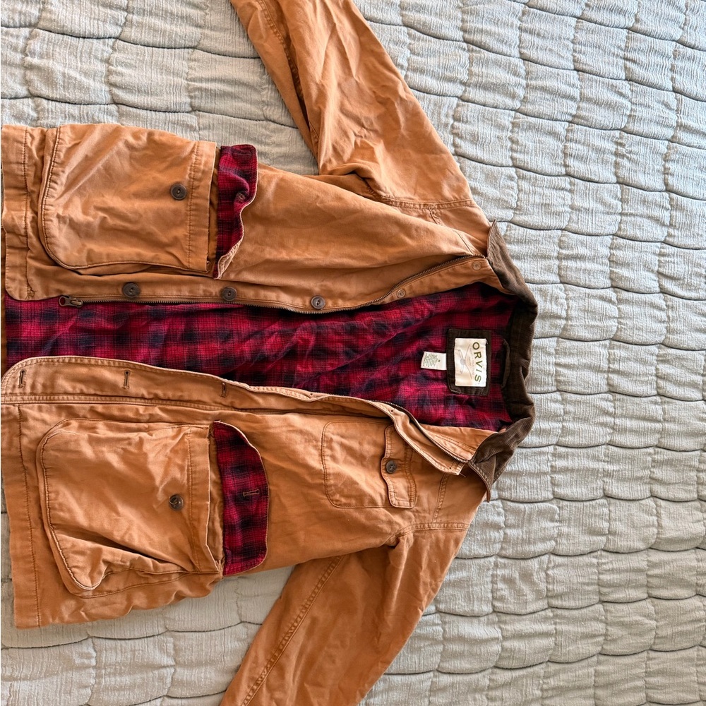 Orvis Brown Sporting Jacket with Red Plaid Lining